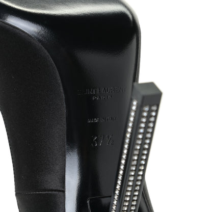 Saint Laurent Satin Crystal Embellished Tower 110 Pump 37.5 Black 17 of 20