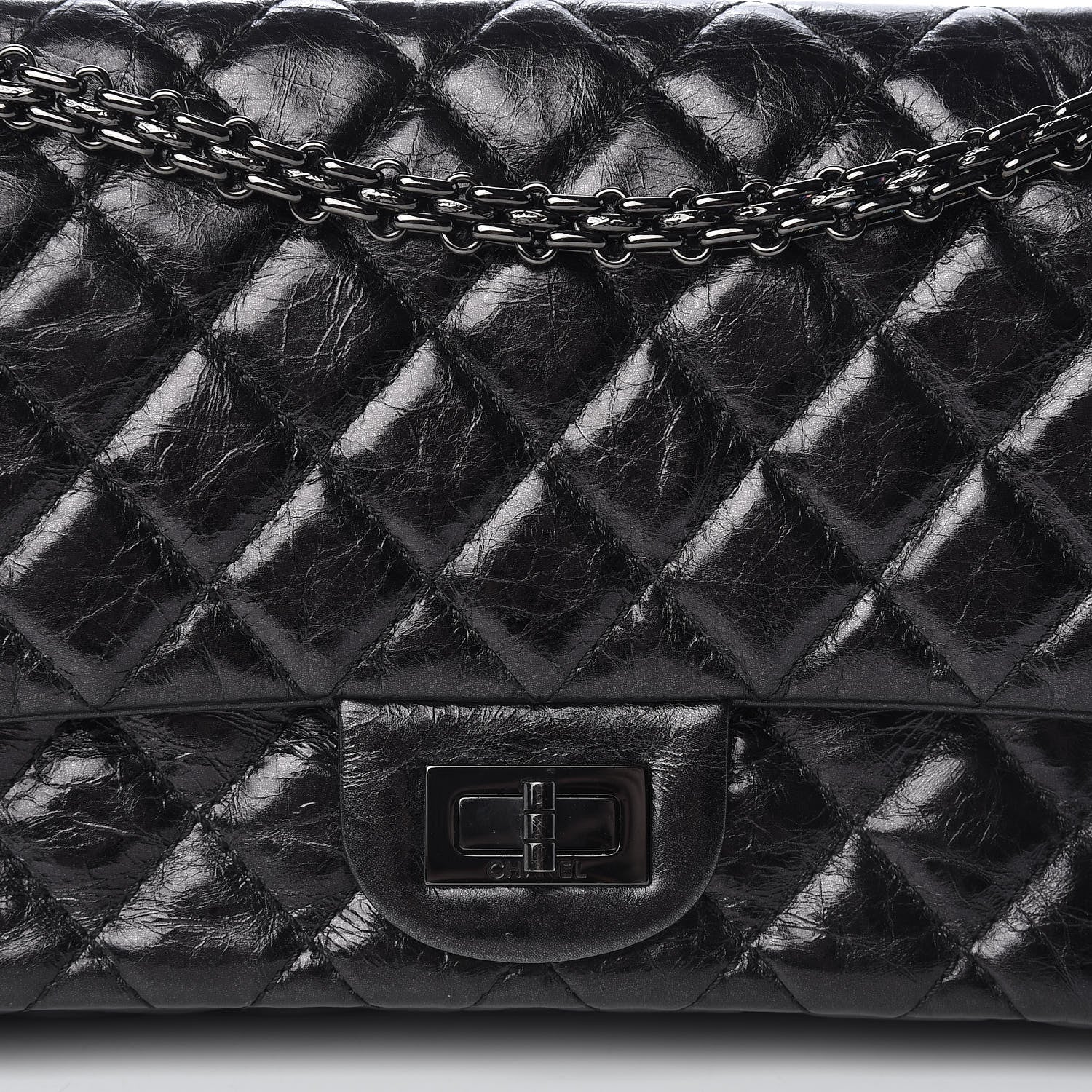 Chanel Metallic Aged Calfskin Quilted 2.55 Reissue 225 Flap So Black 14 of 15