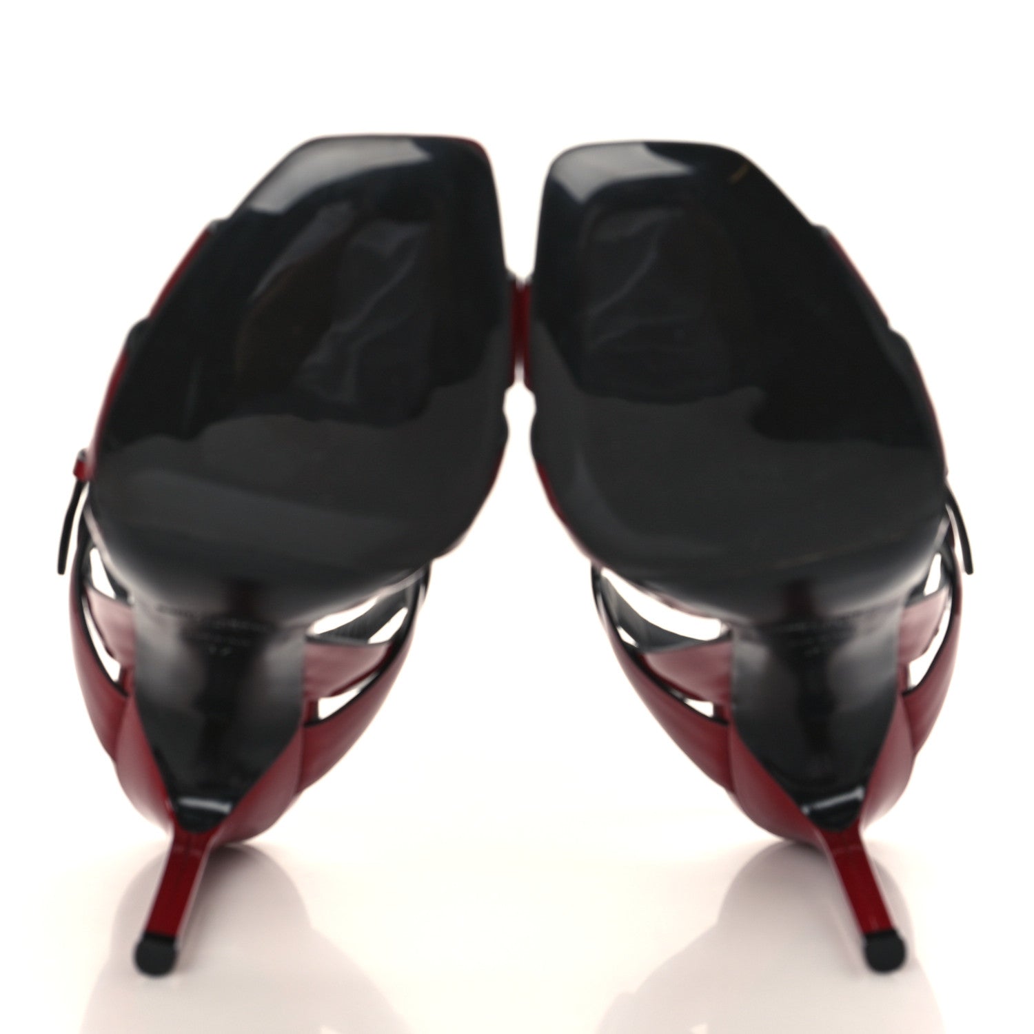 Saint Laurent Patent Calfskin Tribute 105 Sandals 37 Hot Red 5 of 8