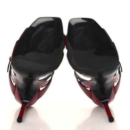 Saint Laurent Patent Calfskin Tribute 105 Sandals 37 Hot Red 5 of 8