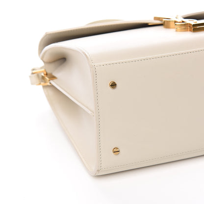 Saint Laurent Smooth Calfskin Medium Classic Monogram Cassandra Top Handle Crema Soft Rouge Legion 8 of 11