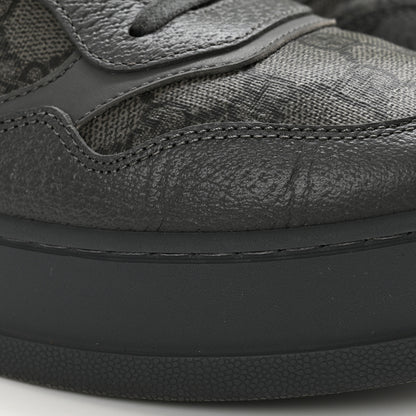 Gucci Textured Dollar Calfskin GG Supreme Monogram Mens Chunky Sneakers 9 Graphite Grey Black Grey 10 of 16