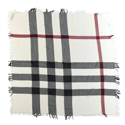 Burberry Merino Wool House Check Scarf Ivory 1 of 3