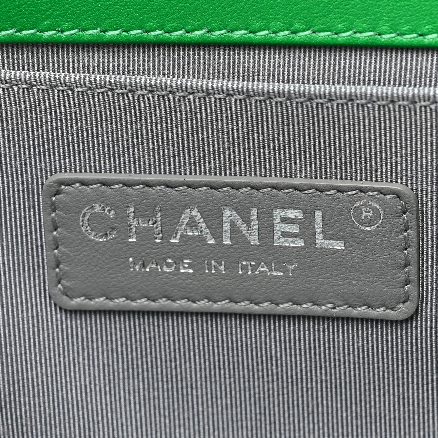 Metallic Calfskin Quilted Medium Boy Flap Green