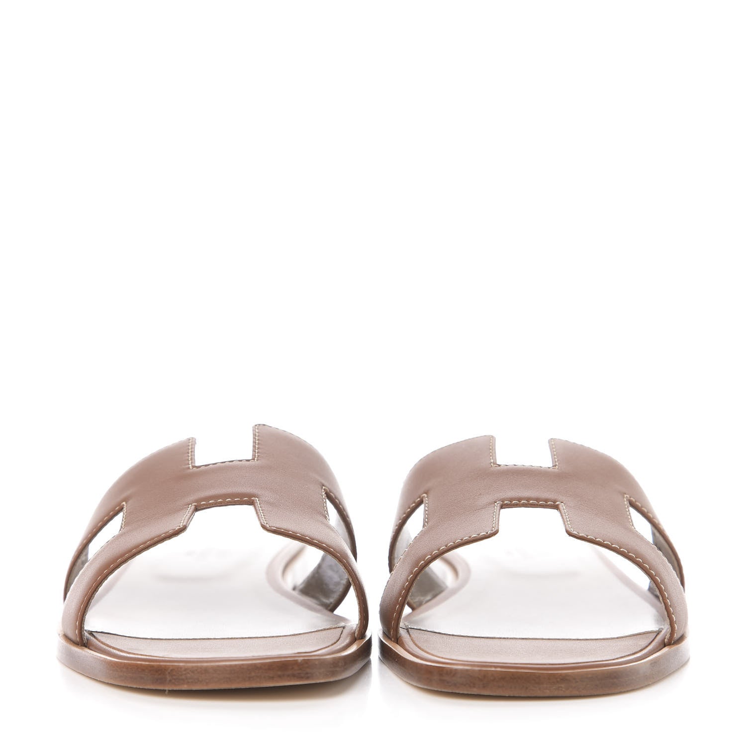 Hermes Box Calfskin Oran Sandals 39 Gold 2 of 8
