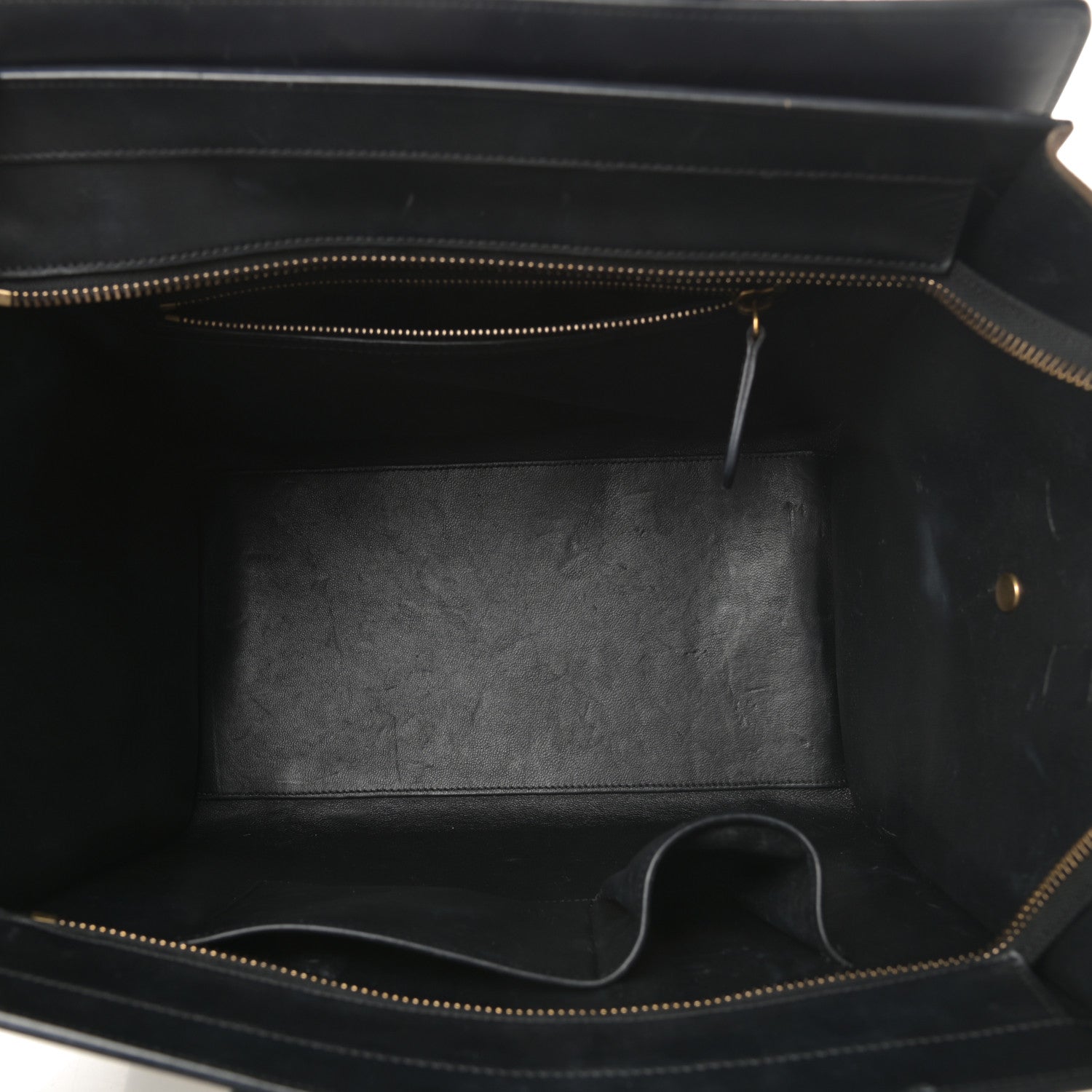 Celine Bullhide Calfskin Suede Mini Tri-Color Luggage White 5 of 19