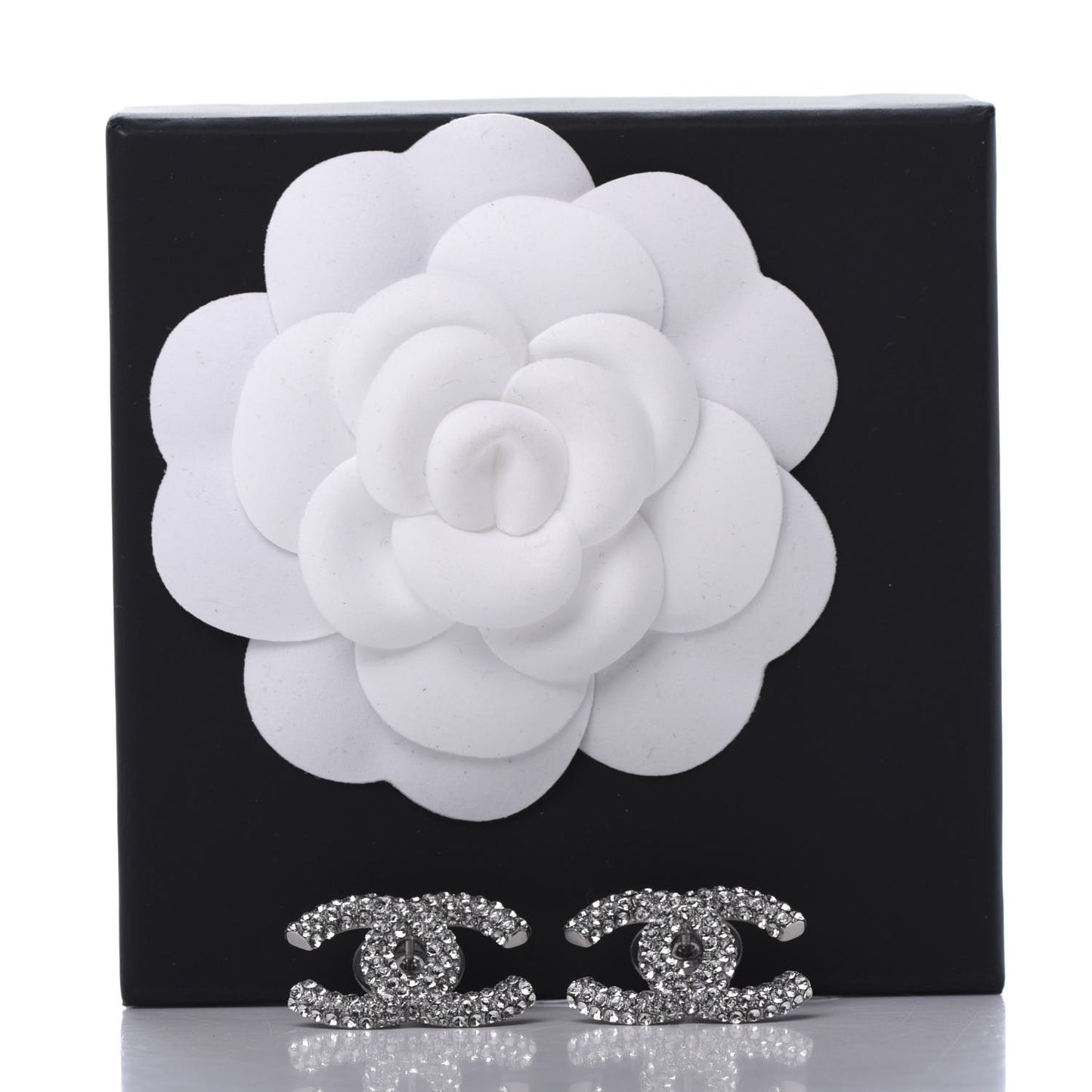 Crystal CC Earrings Silver