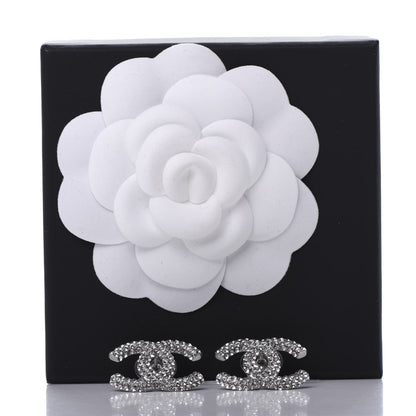 Chanel Crystal CC Earrings Silver 5 of 5