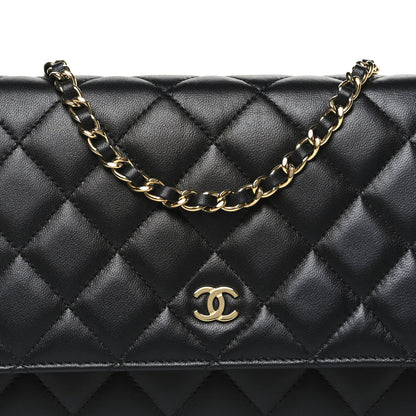 Chanel Lambskin Quilted Wallet On Chain WOC Black 9 of 12