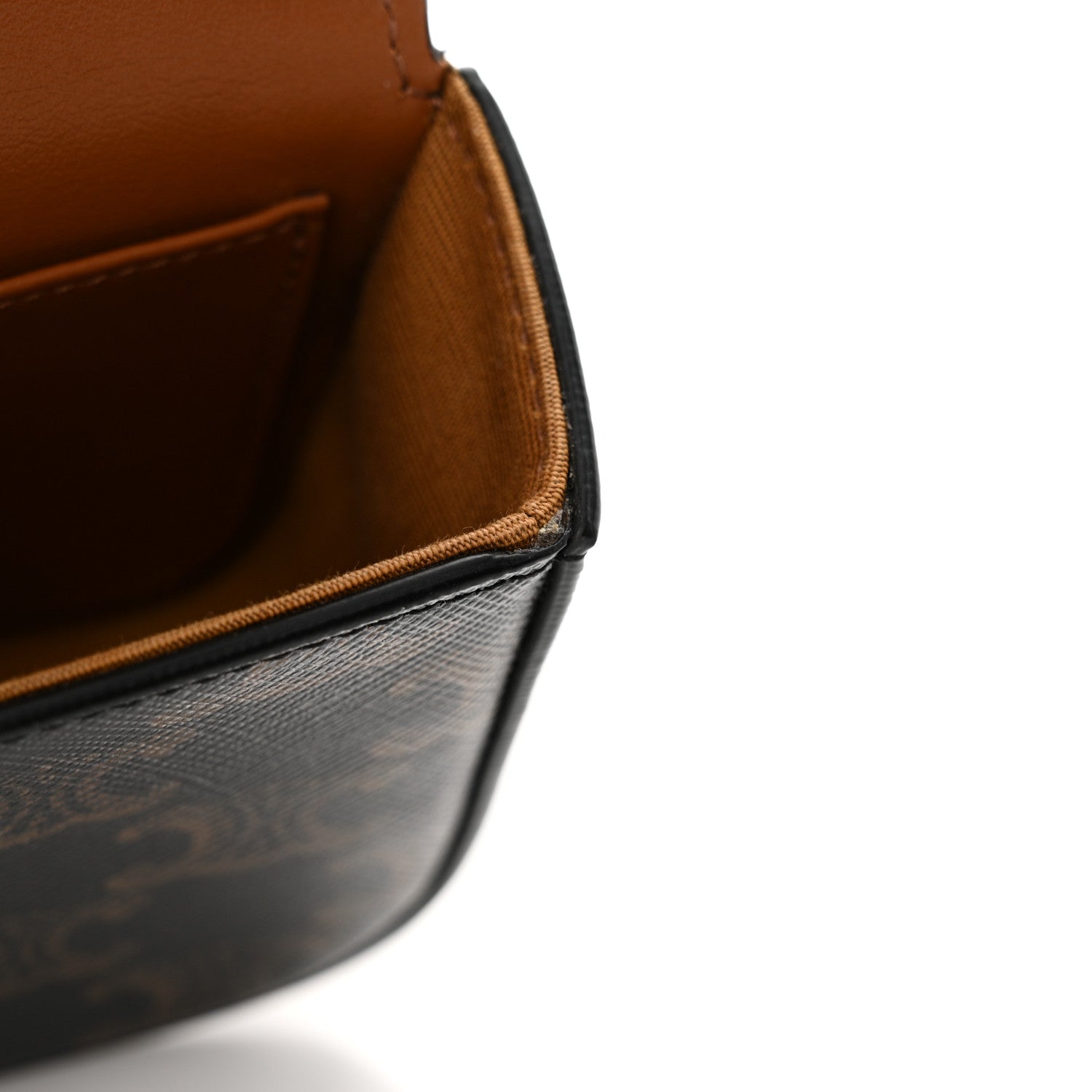 Celine Triomphe Canvas Calfskin Mini Claude Tan 11 of 13