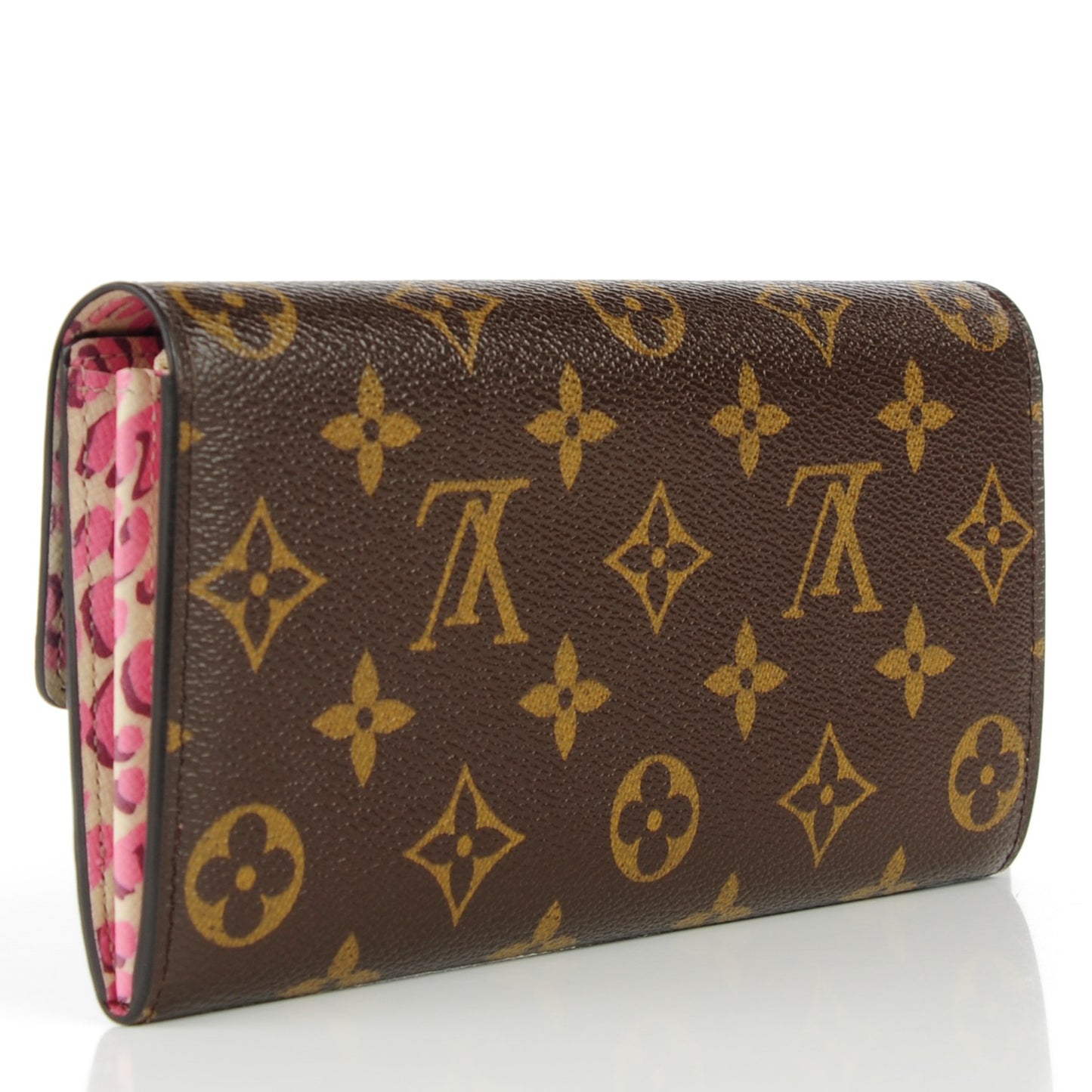 Monogram Leopard Sarah Wallet Blanc Corail