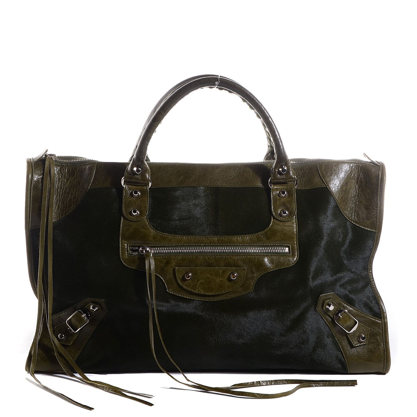 Chevre Pony Hair Work Olive