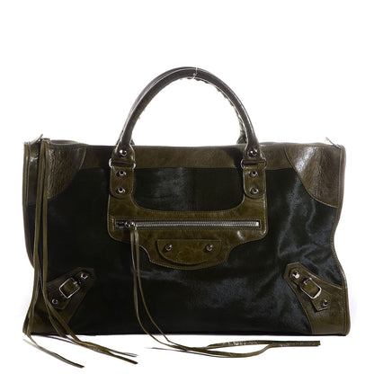 Balenciaga Chevre Pony Hair Work Olive 1 of 11