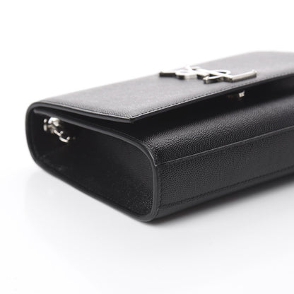 Saint Laurent Grain De Poudre Small Monogram Kate Satchel Black 6 of 7