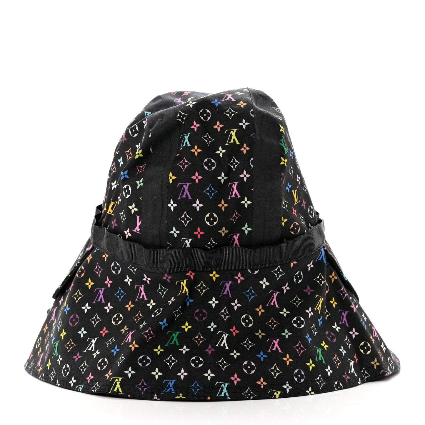 Cotton Monogram Multicolor Printed Reversible Hiker Hat Black