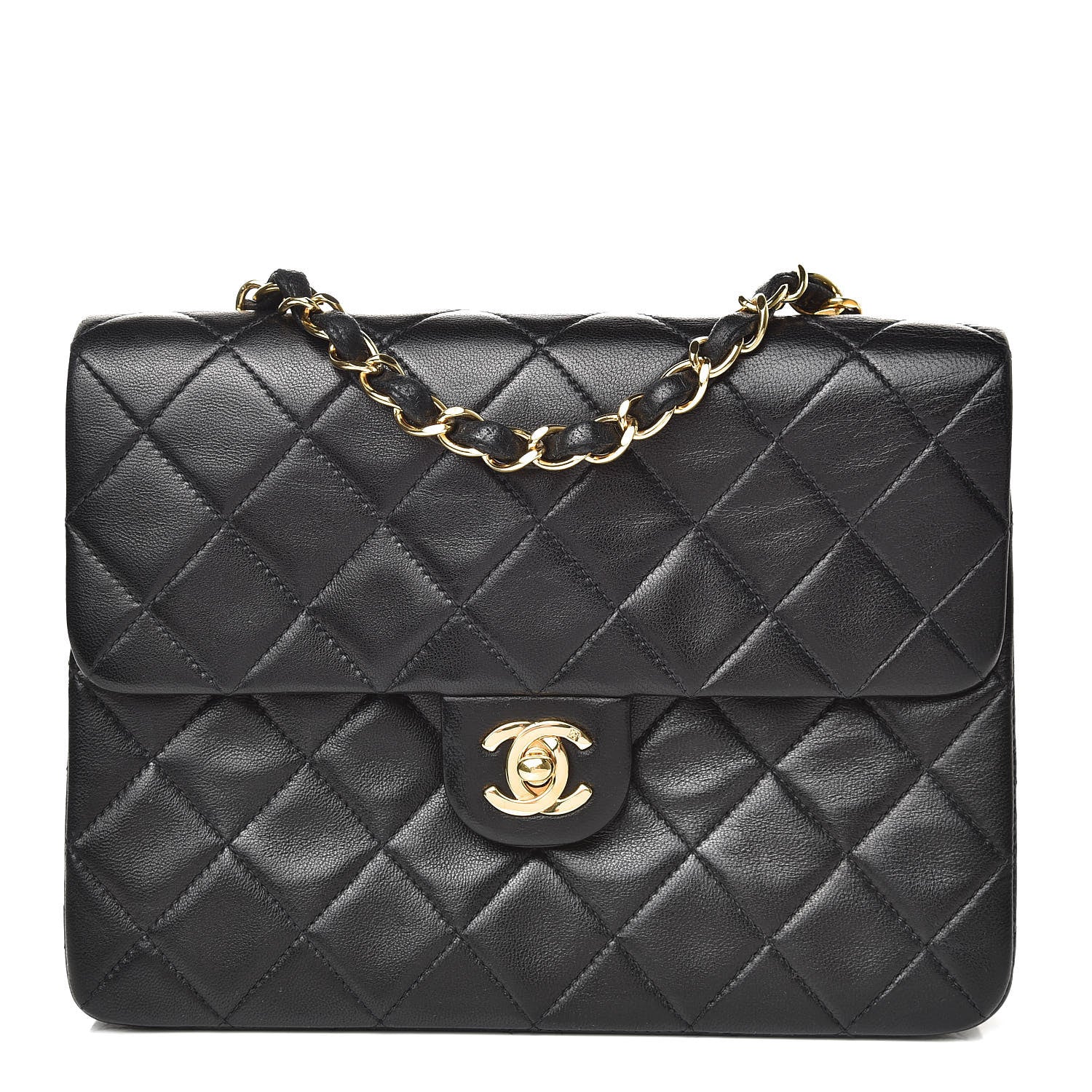 Chanel Lambskin Quilted Mini Square Flap Bag Black 1 of 12