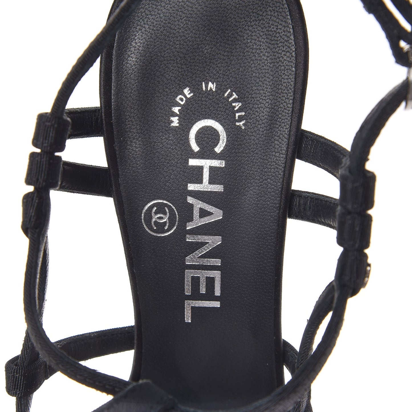 Grosgrain Pearl Sandals 38 Black