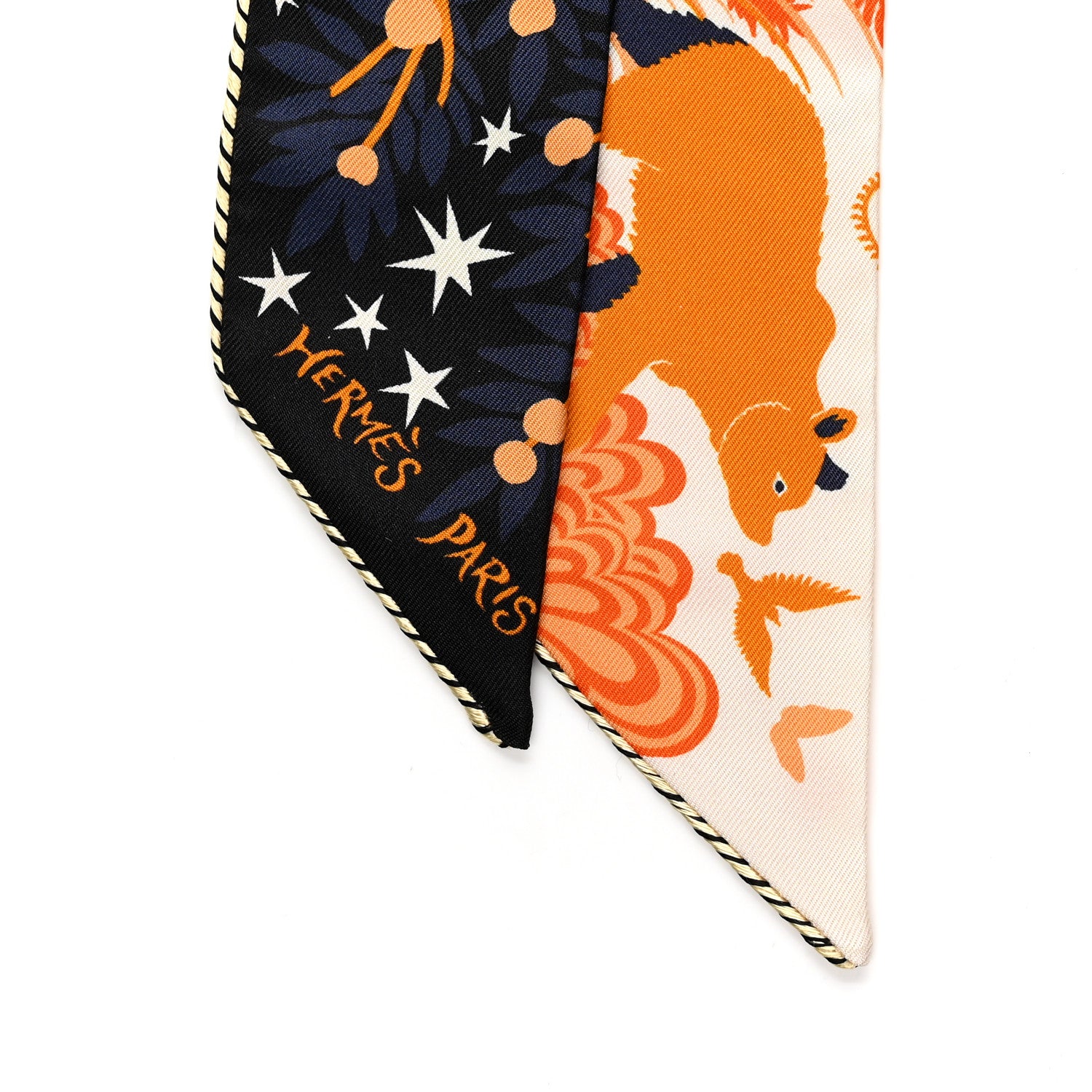 Hermes Silk Le Charme D Orphee Black Orange Creme 4 of 4