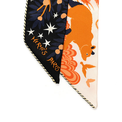 Hermes Silk Le Charme D Orphee Black Orange Creme 4 of 4