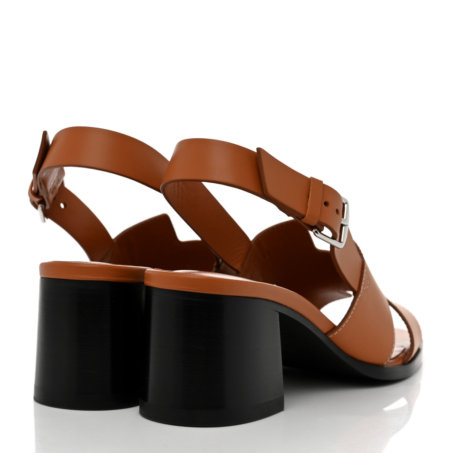 Hermes Calfskin Elbe 60 Sandals 38 Marron Glaise 4 of 9