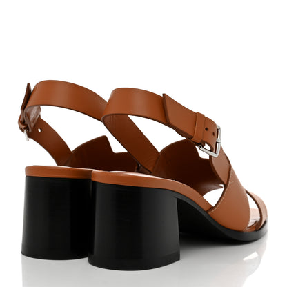 Hermes Calfskin Elbe 60 Sandals 38 Marron Glaise 4 of 9
