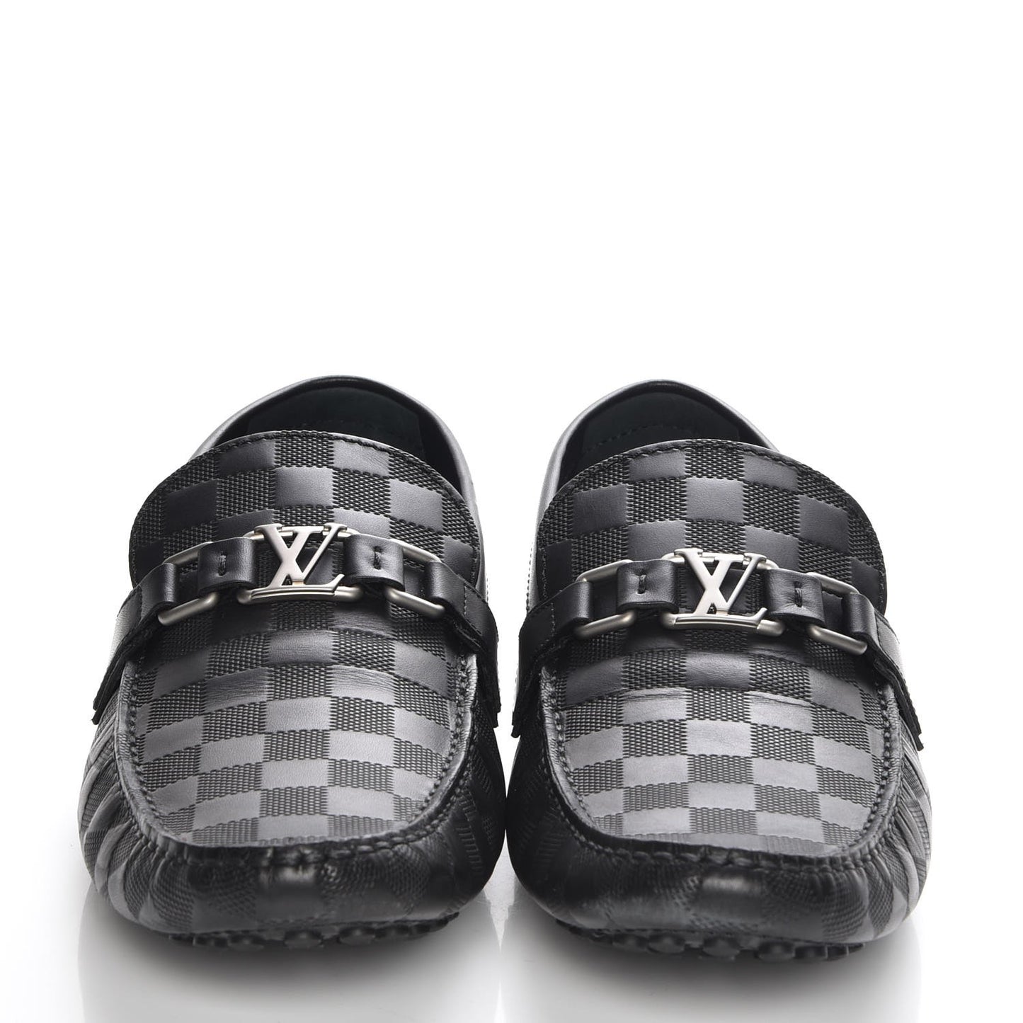 Mens Damier Infini Hockenheim Moccasin Loafers 11 Onyx