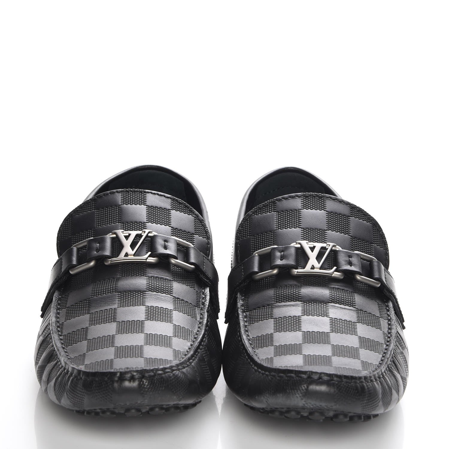 Louis Vuitton Mens Damier Infini Hockenheim Moccasin Loafers 11 Onyx 2 of 10