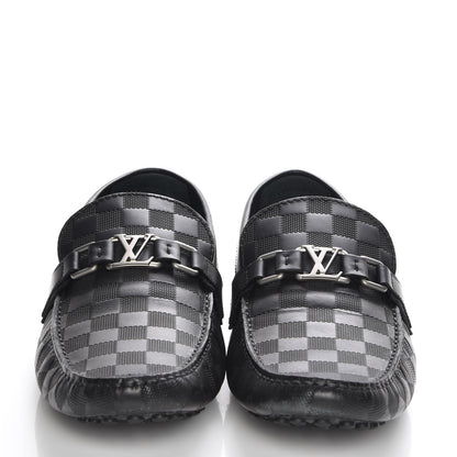 Louis Vuitton Mens Damier Infini Hockenheim Moccasin Loafers 11 Onyx 2 of 10