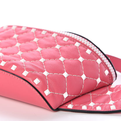 Valentino Garavani Lambskin Free Rockstud Spike Belt Bag 85 Shadow Pink 9 of 10