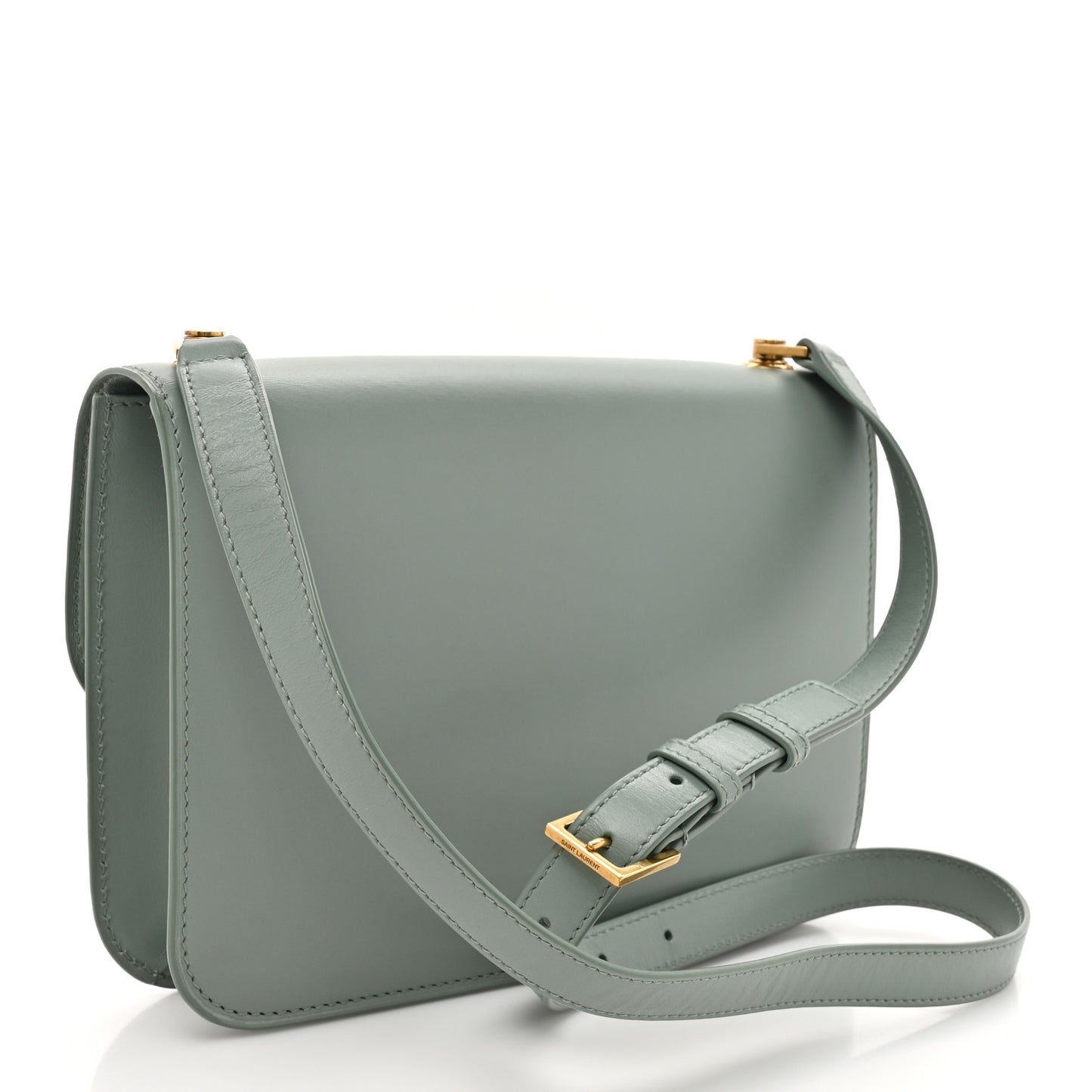 Smooth Calfskin Carre Satchel Vert Opaline