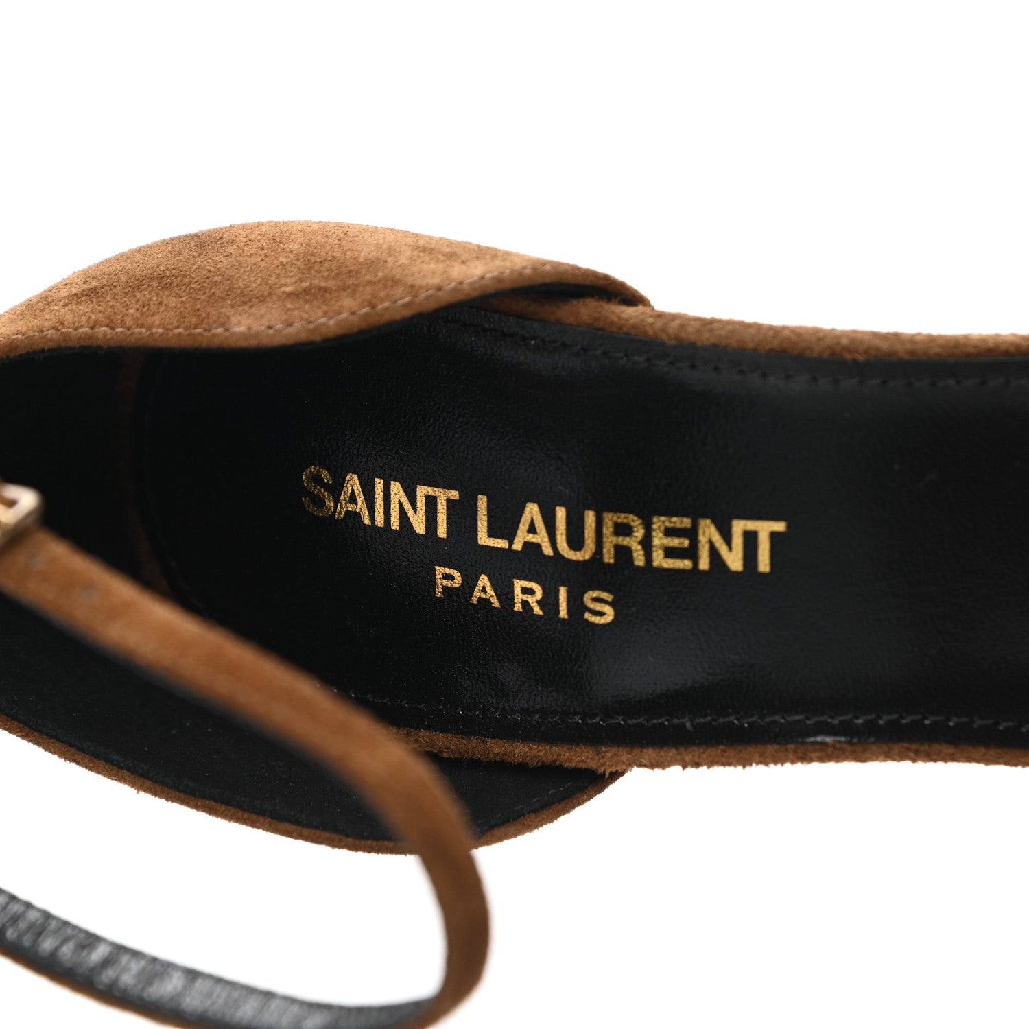 Saint Laurent Suede Calfskin Opyum 110 Sandals 36.5 Cachemere Gold 7 of 11