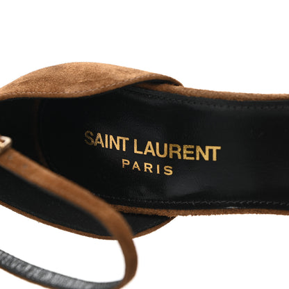 Saint Laurent Suede Calfskin Opyum 110 Sandals 36.5 Cachemere Gold 7 of 11
