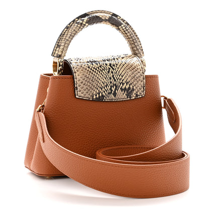 Louis Vuitton Taurillon Snakeskin Mini Capucines Caramel 2 of 9