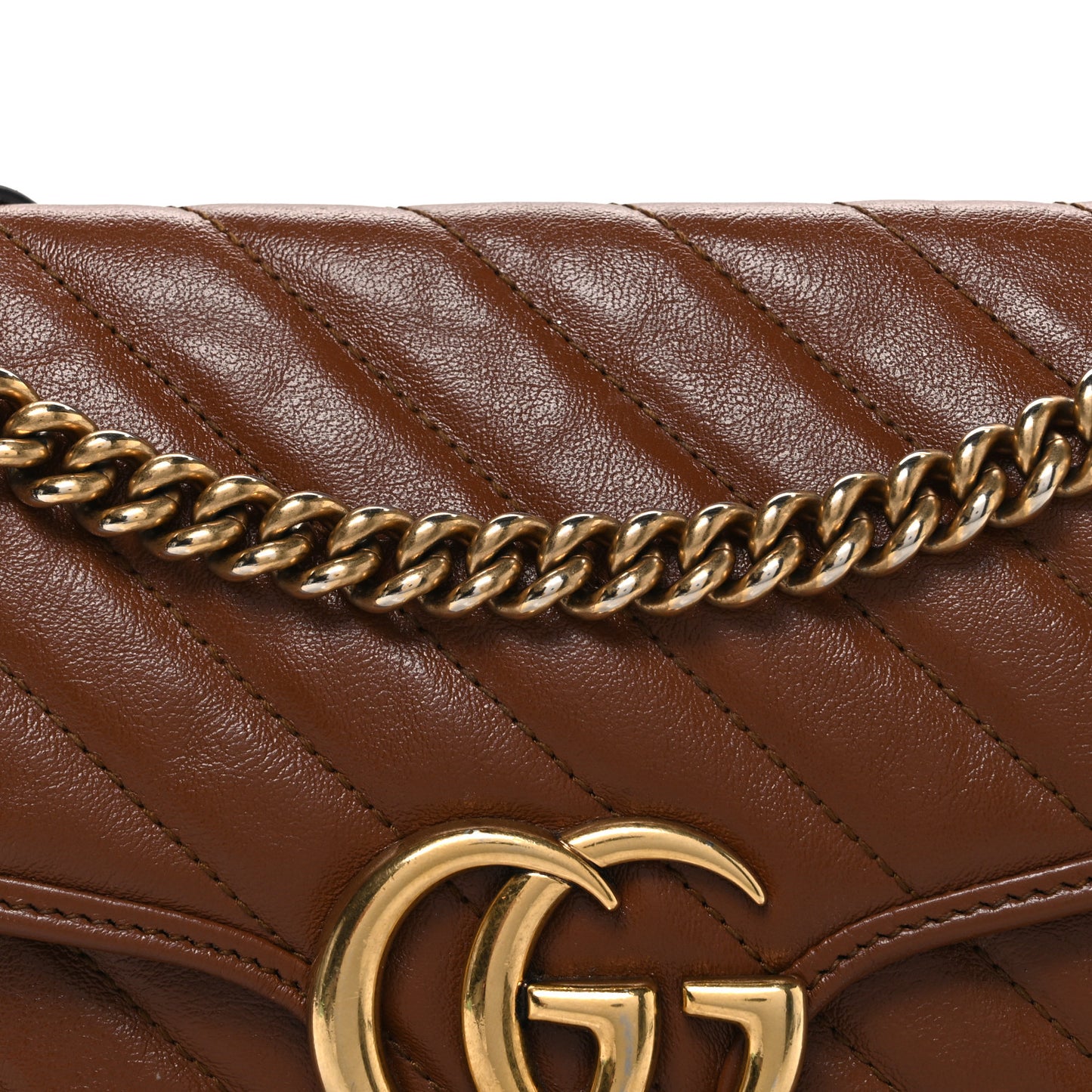 Azalea Calfskin Matelasse Diagonal Small GG Marmont Shoulder Bag Cuir