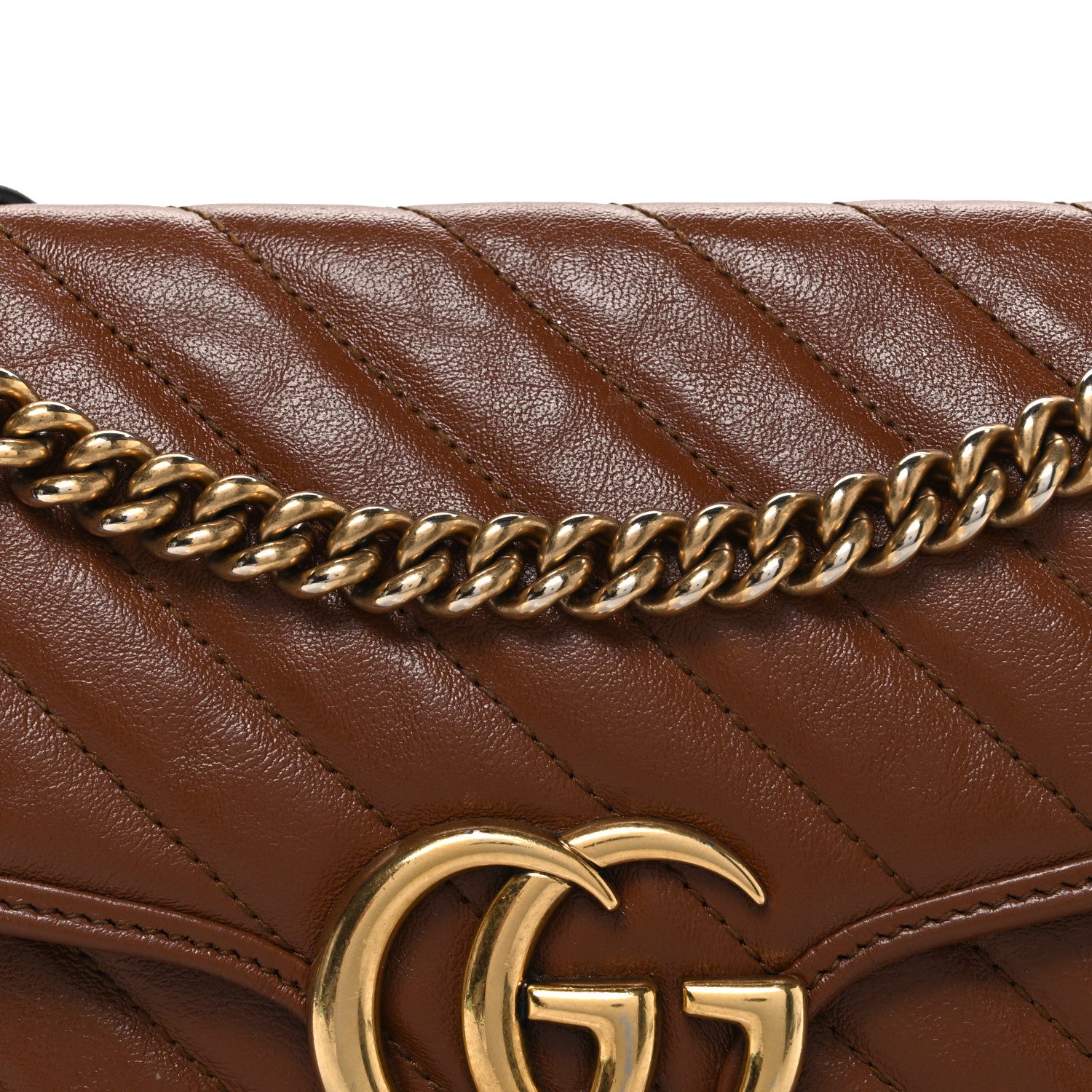 Gucci Azalea Calfskin Matelasse Diagonal Small GG Marmont Shoulder Bag Cuir 8 of 12