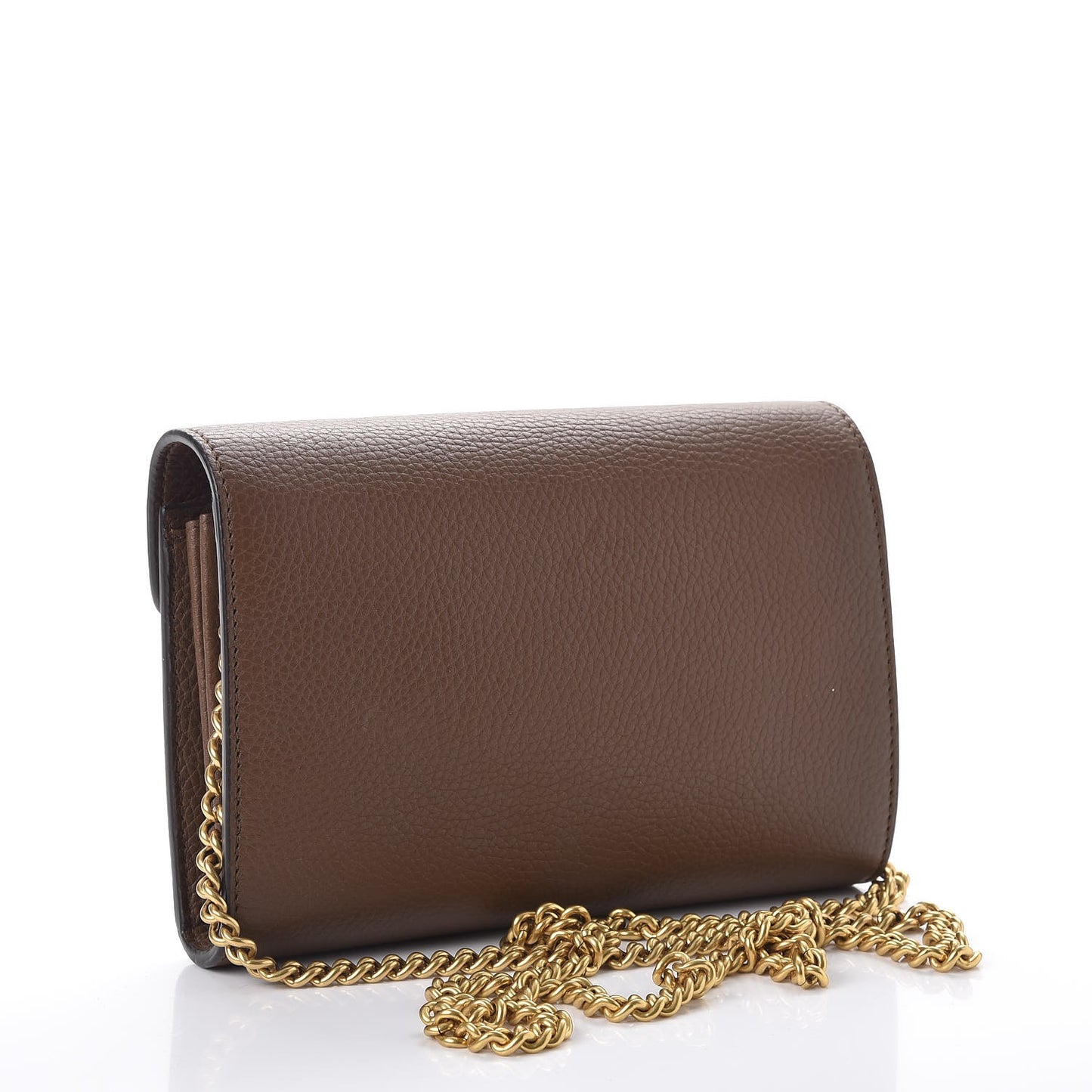 Cellarius Calfskin GG Marmont Chain Wallet Nut Brown