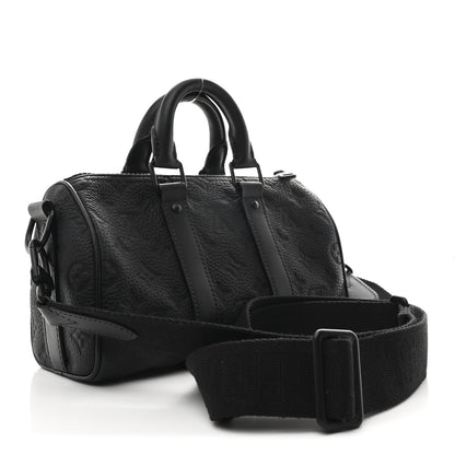Louis Vuitton Monogram Taurillon Keepall Bandouliere 25 Black Black 3 of 9