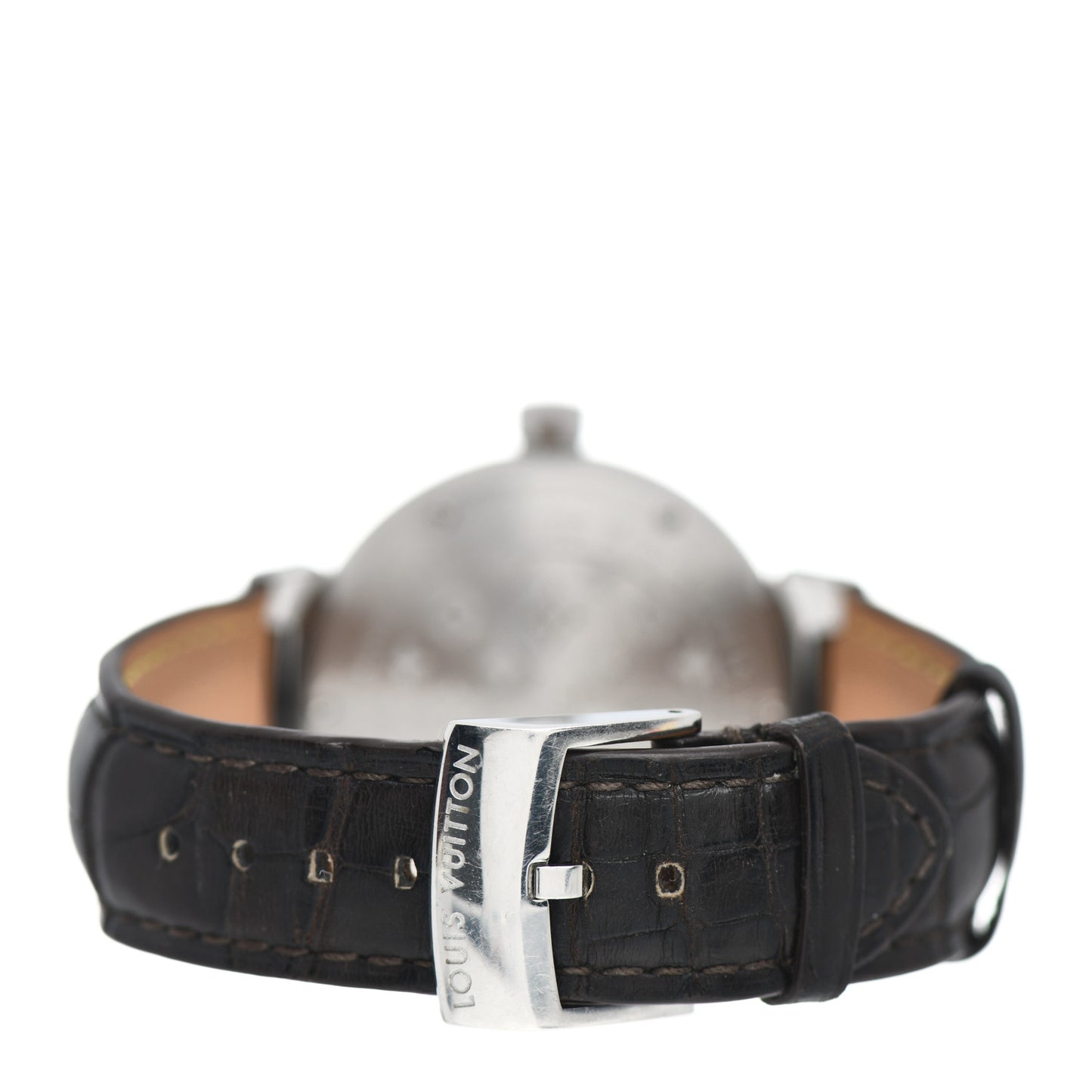 Stainless Steel Alligator 39mm Tambour GMT Automatic Watch Brown