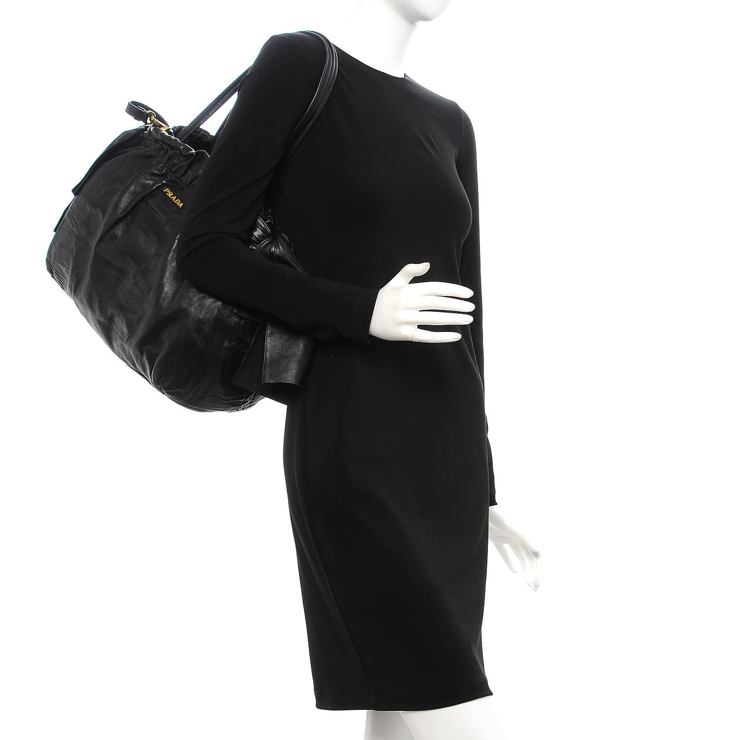 Prada Nappa Antique Bow Tote Nero Black 3 of 8