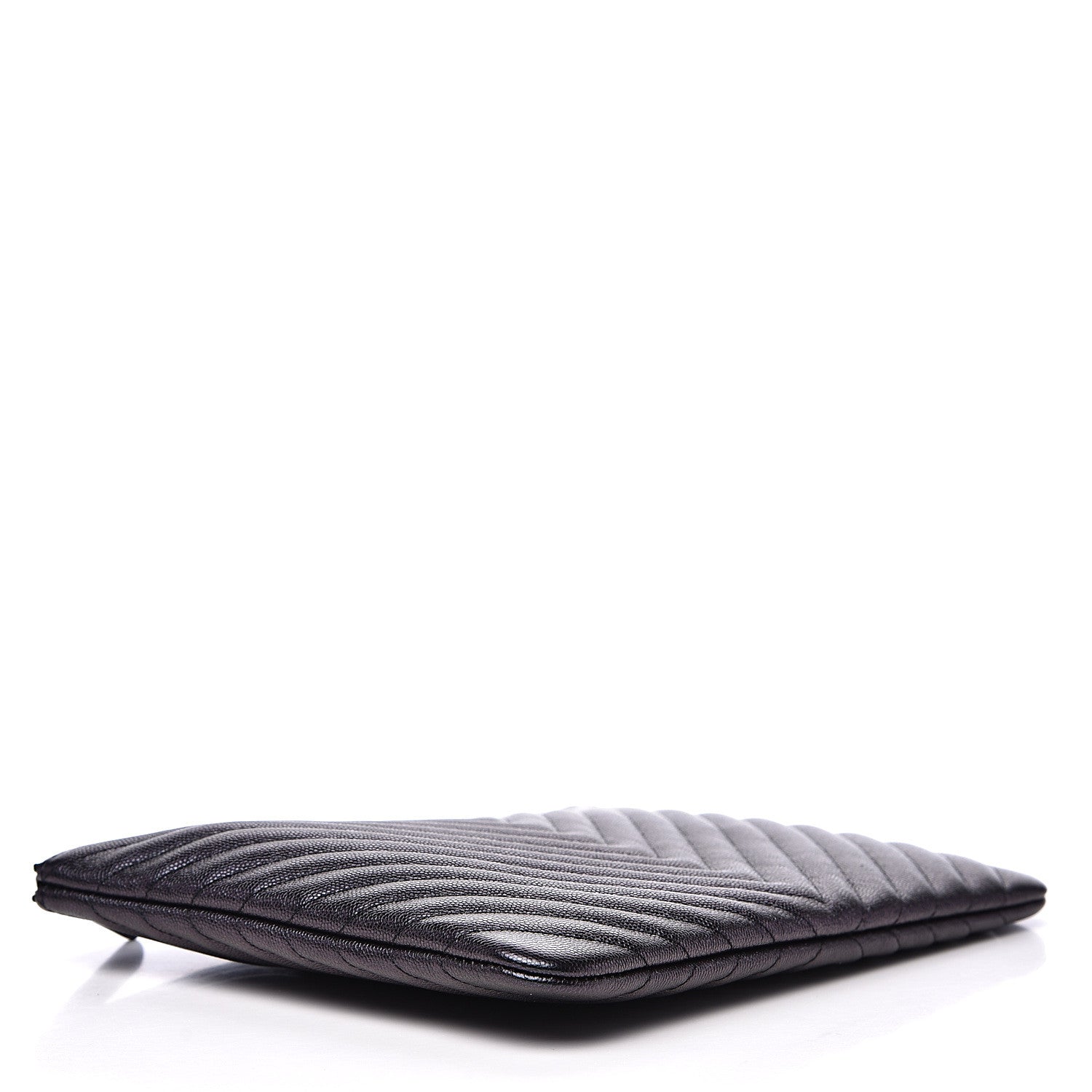 Chanel Iridescent Caviar Chevron Quilted Medium Cosmetic Case Black 3 of 11