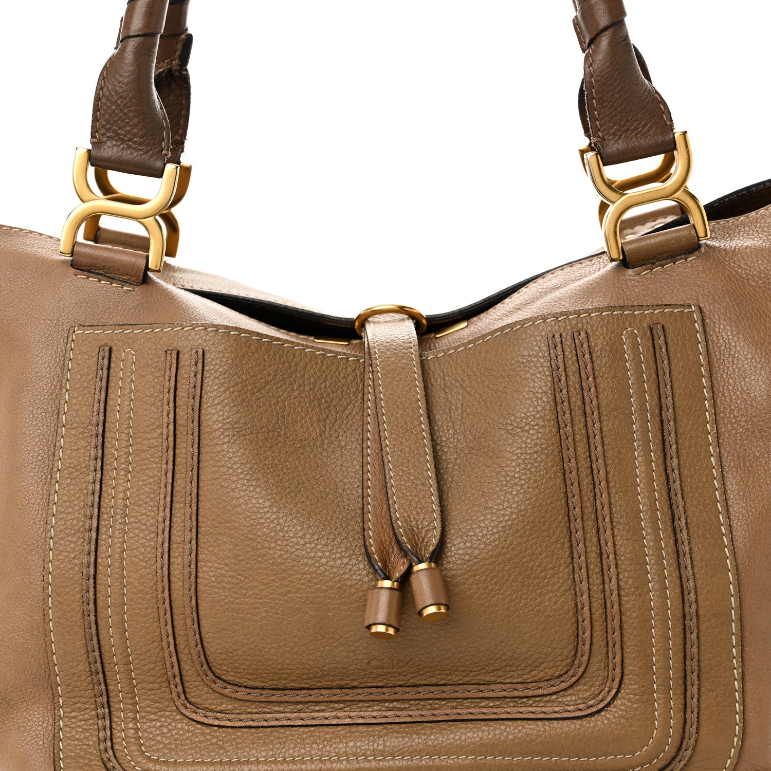Chloe Calfskin Large New Marcie Tote Nut 7 of 9