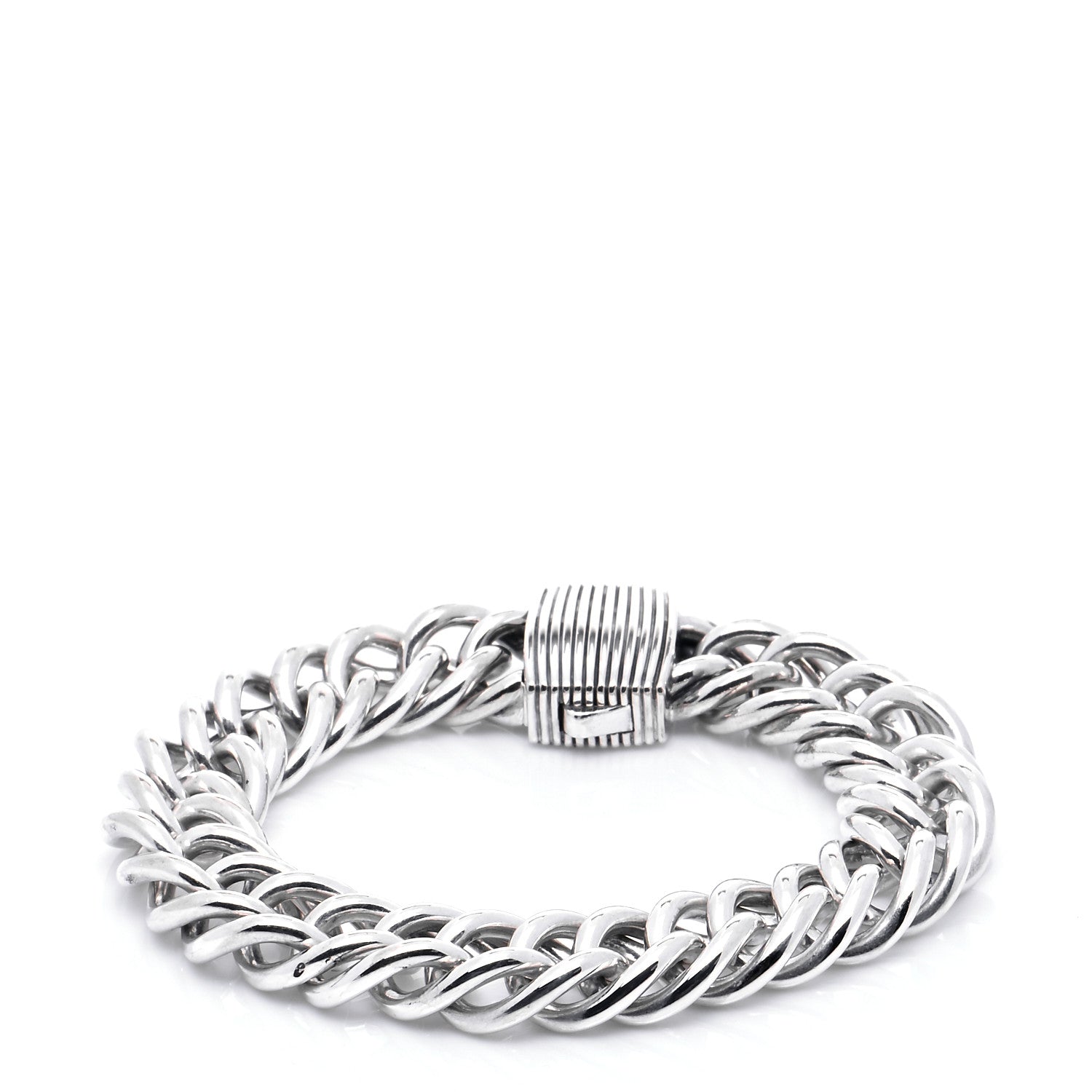 David Yurman Sterling Silver 16mm Royal Cord Double Curb Chain Bracelet 3 of 5