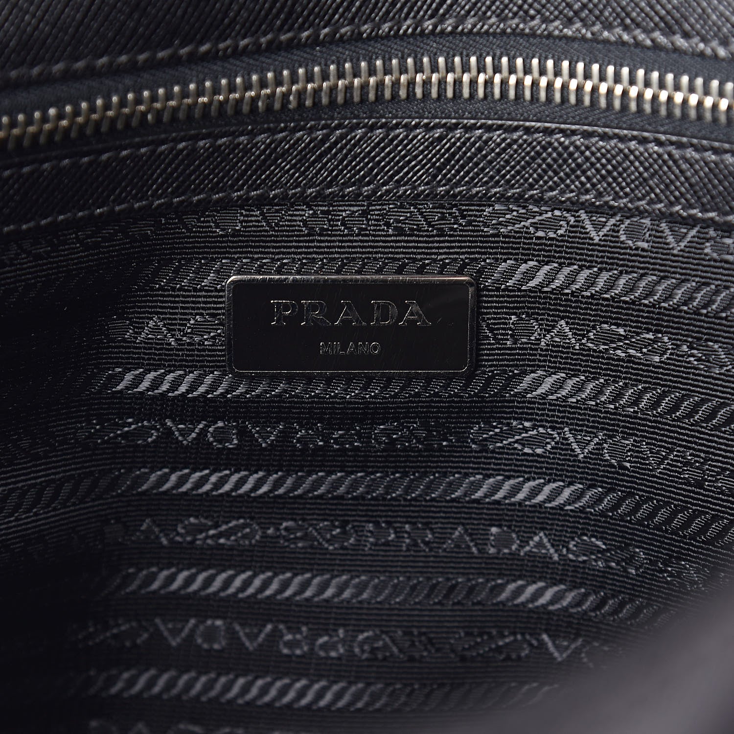 Prada Saffiano Messenger Satchel Black 6 of 9