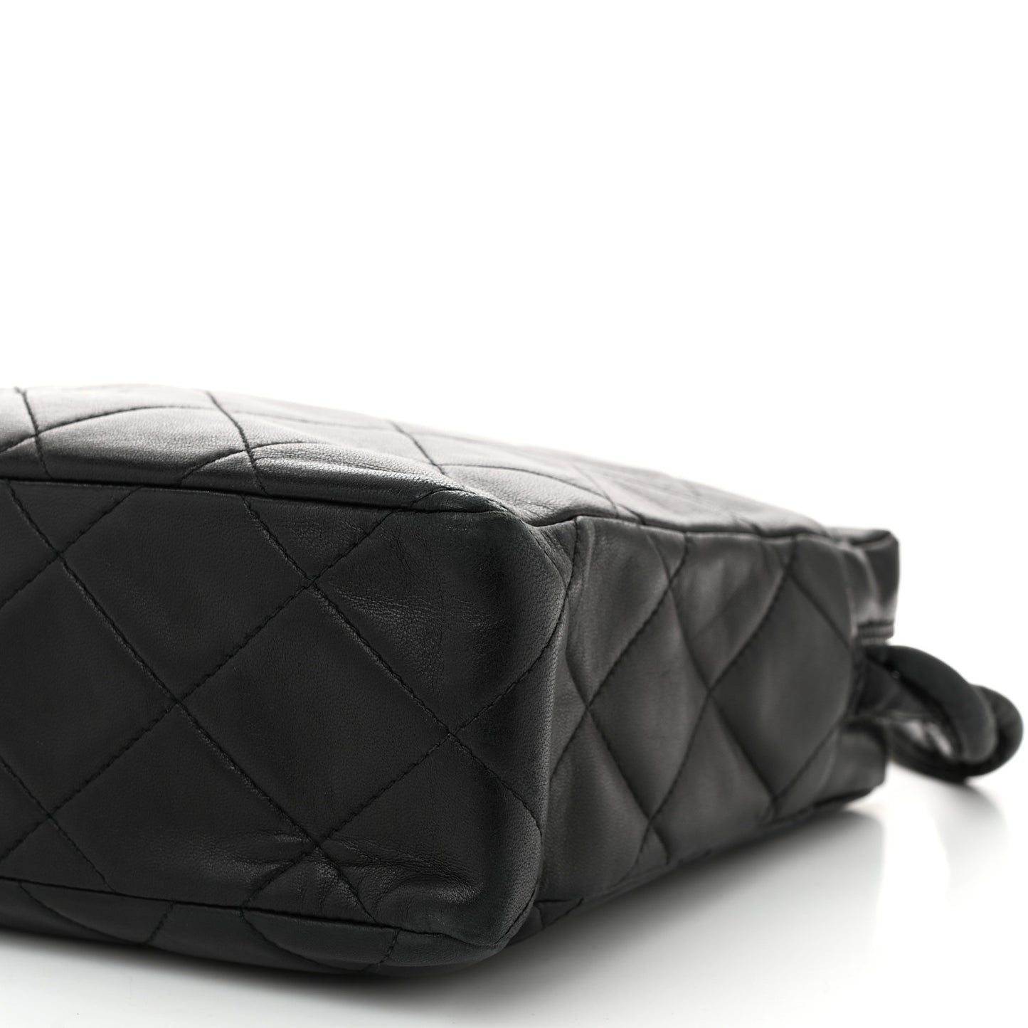 Lambskin Quilted Messenger Bag Black