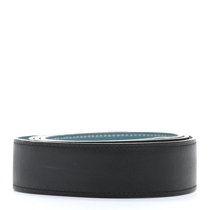 Hermes Swift Epsom 32mm H Belt Strap 100 Black Blue Jean 2 of 8