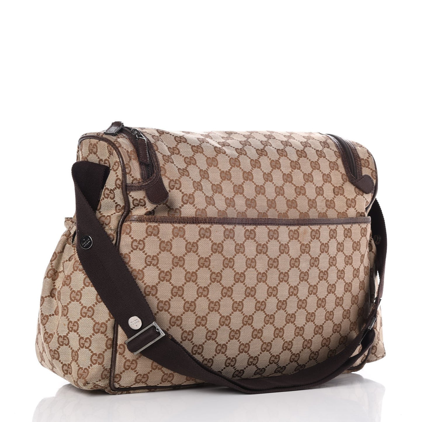 Monogram Natural Pigskin Large Diaper Bag Beige Ebony Cocoa Dark Chocolate