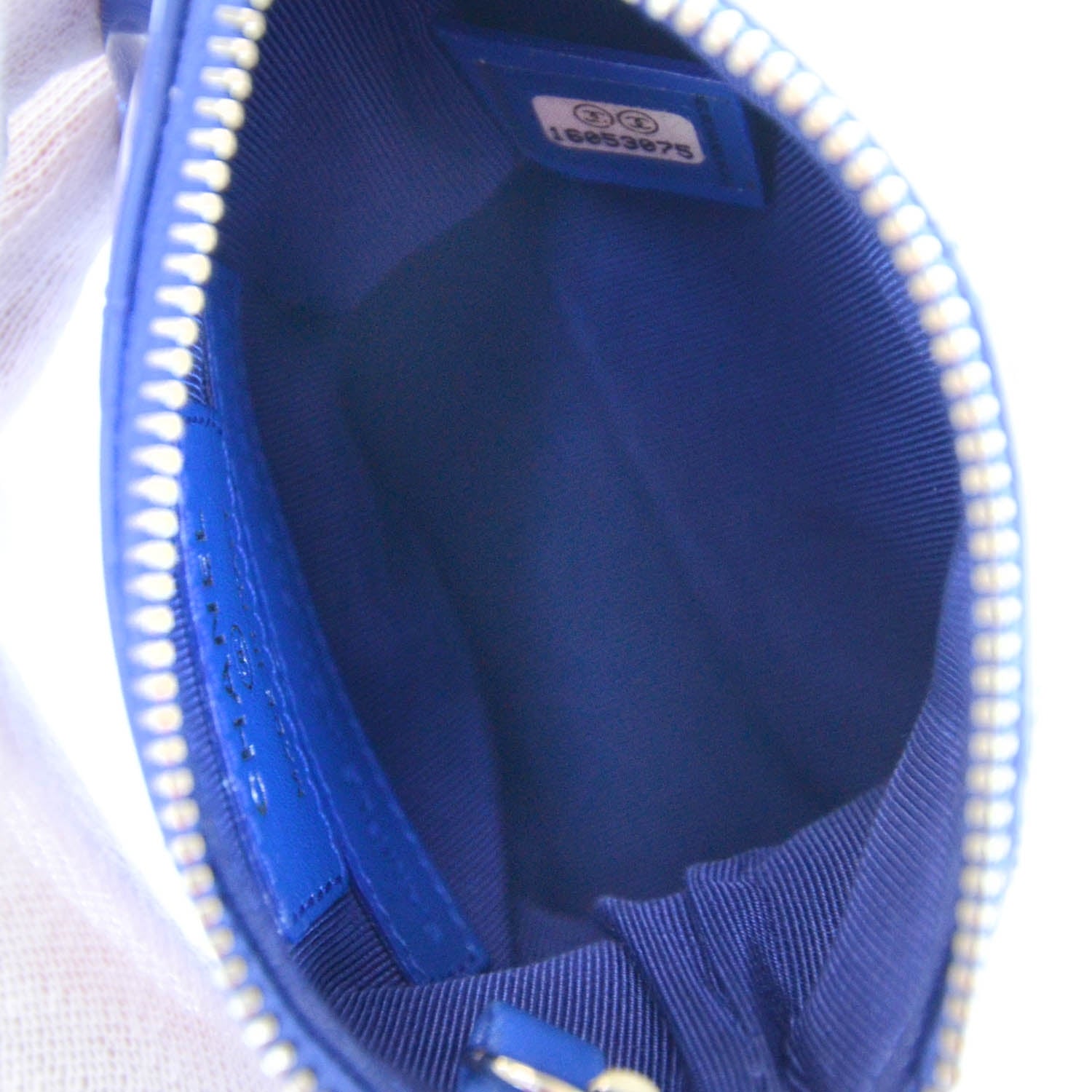 Chanel Patent Key Holder Case Bright Blue 7 of 9