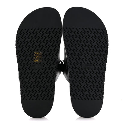 Hermes Calfskin Womens Chypre Sandals 38.5 Black 6 of 10