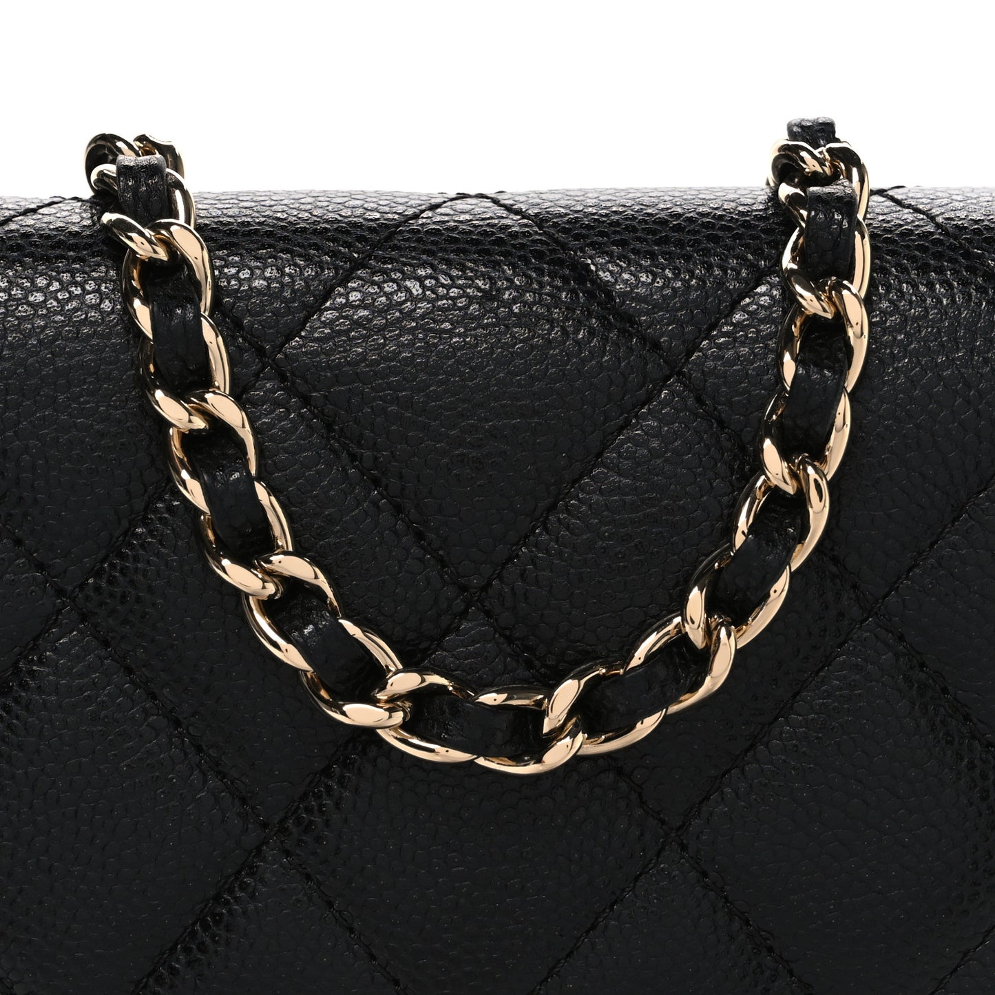 Caviar Quilted Classic Phone Holder Black