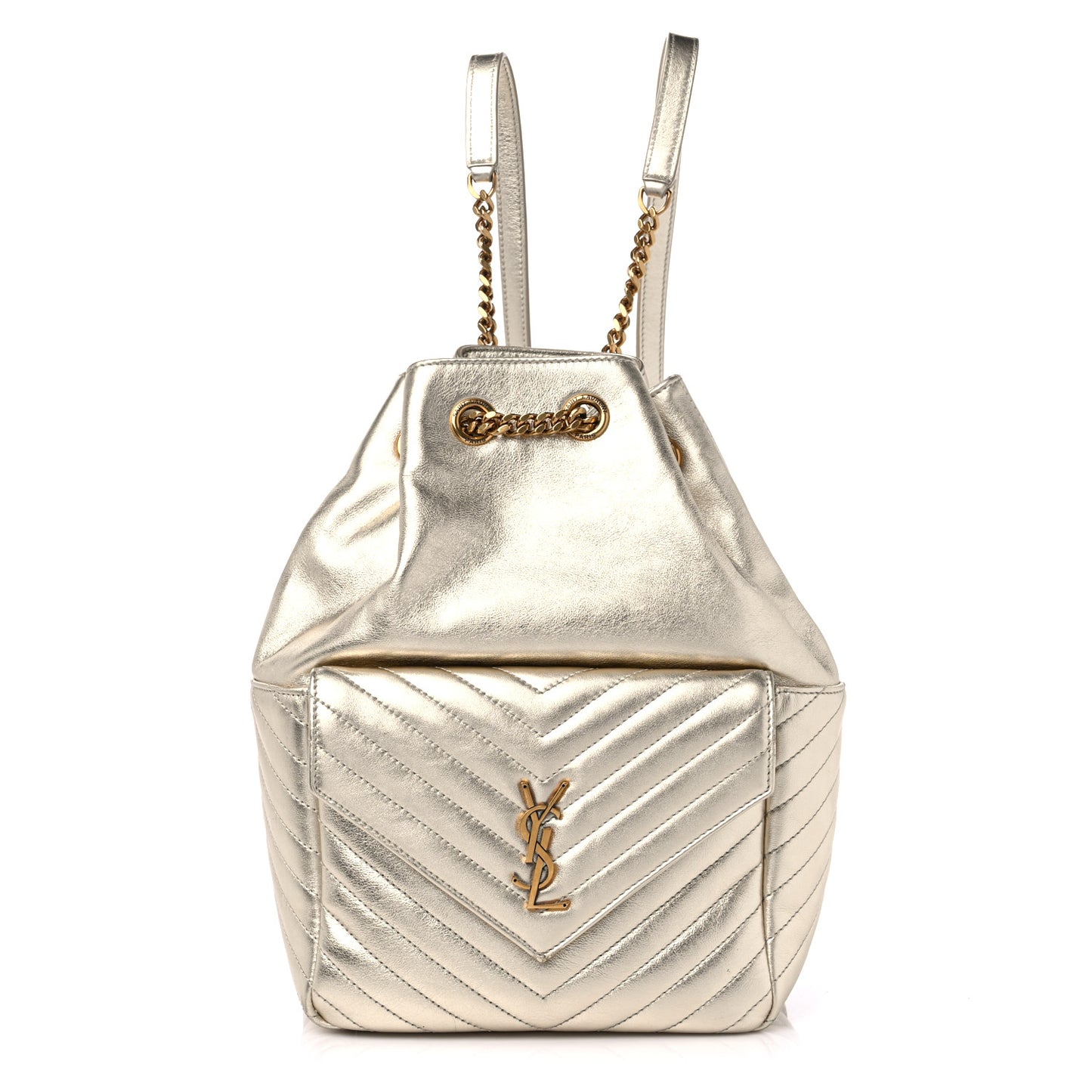 Lambskin Matelasse Monogram Joe Backpack Pale Gold